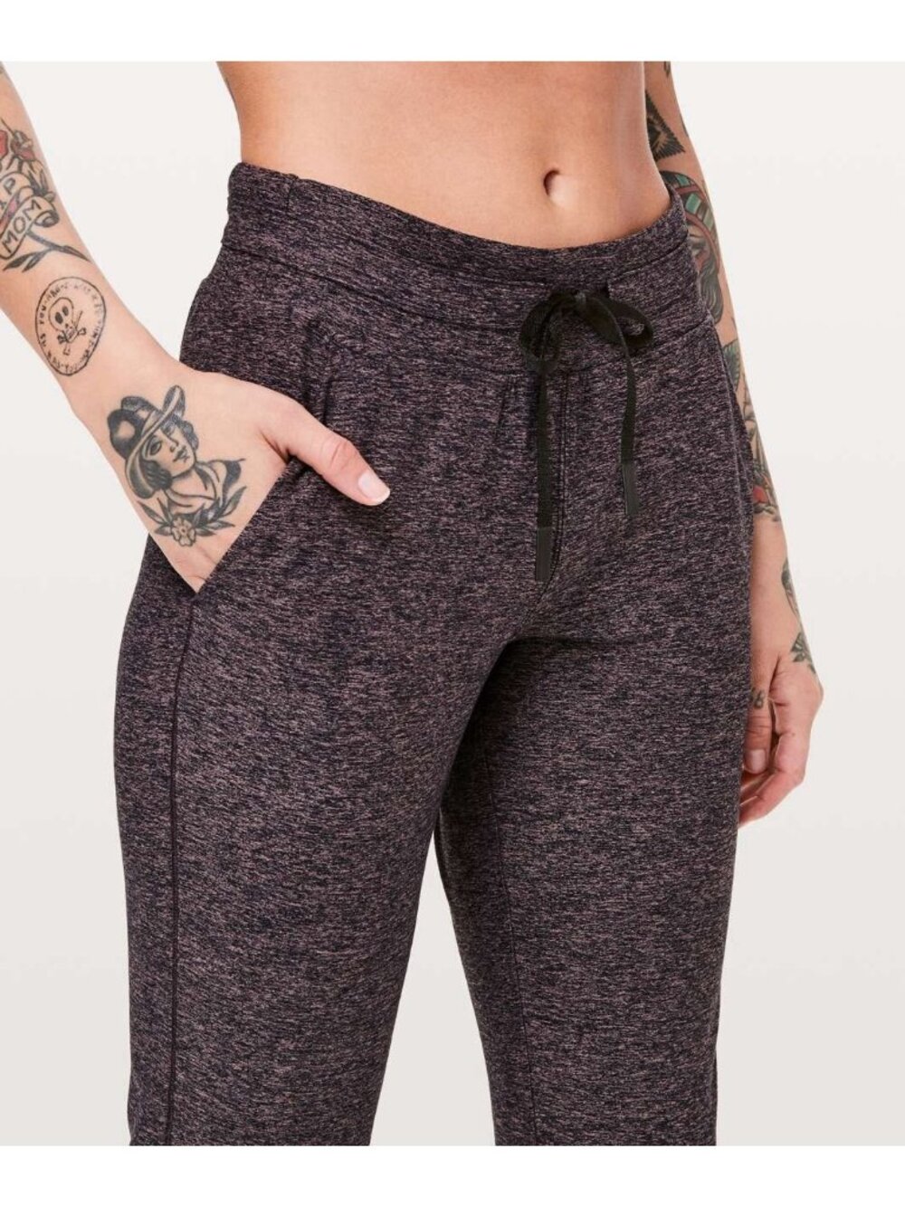 Lululemon Ready To Rulu Pants Joggers Size 6 Heathered Spanish Rose / Black 28”